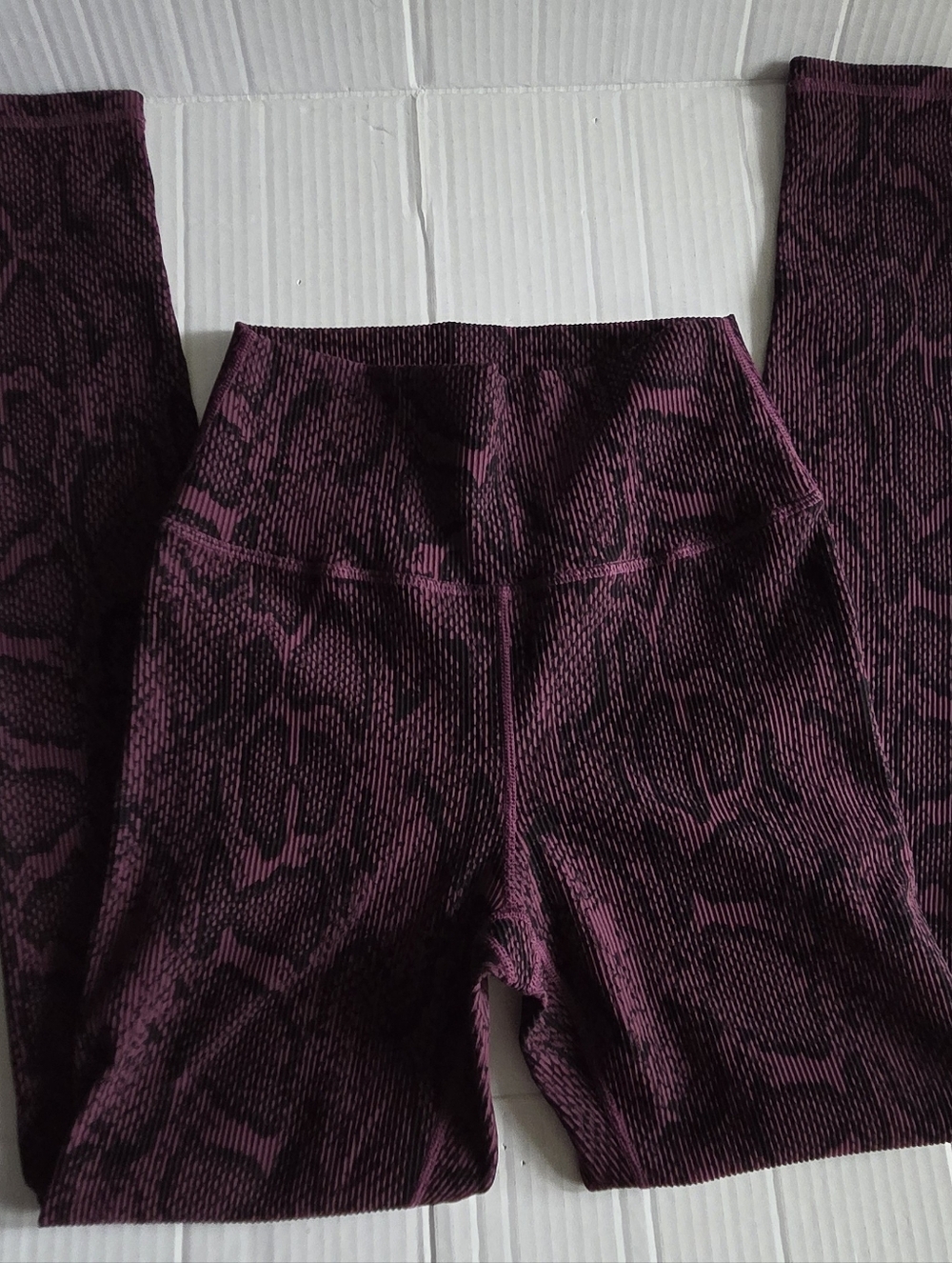 High-Waist Plum Animal-Print Leggings